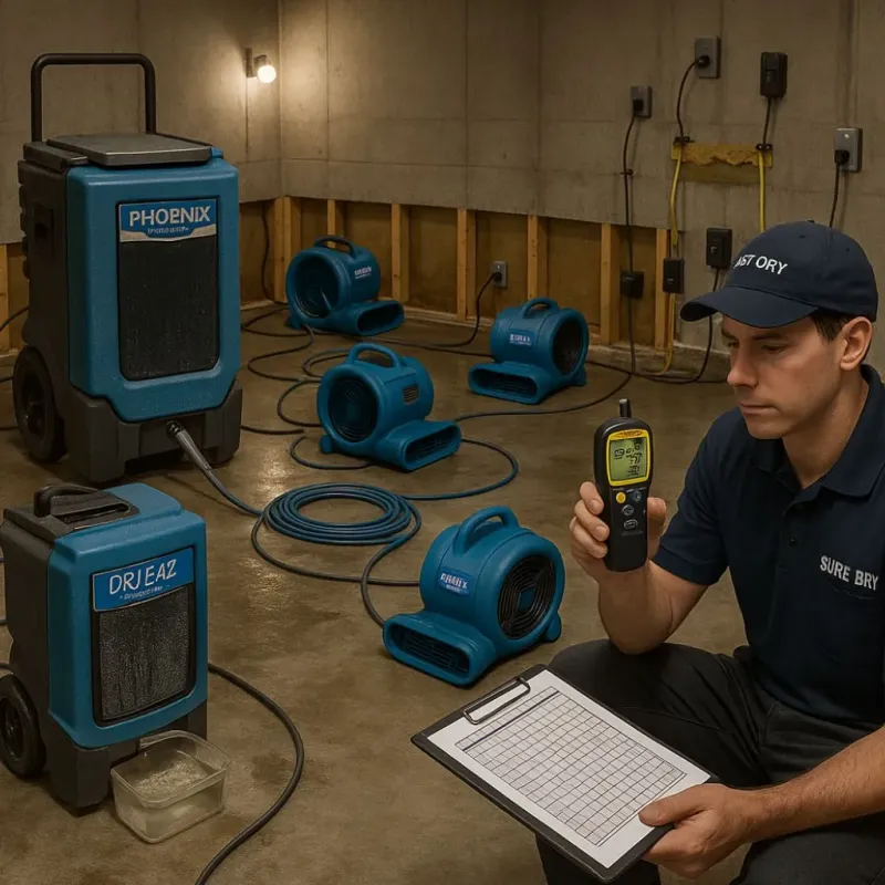 Structural Drying and Dehumidification process in Allendale, SC